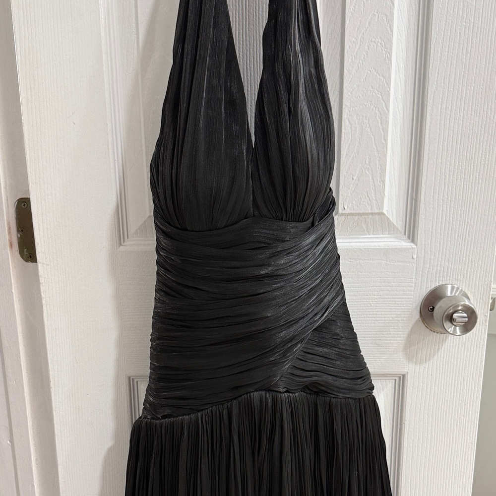 Backless Black Halter Evening Dress - Unbranded
